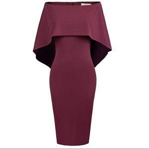 Batwing cape midi dress